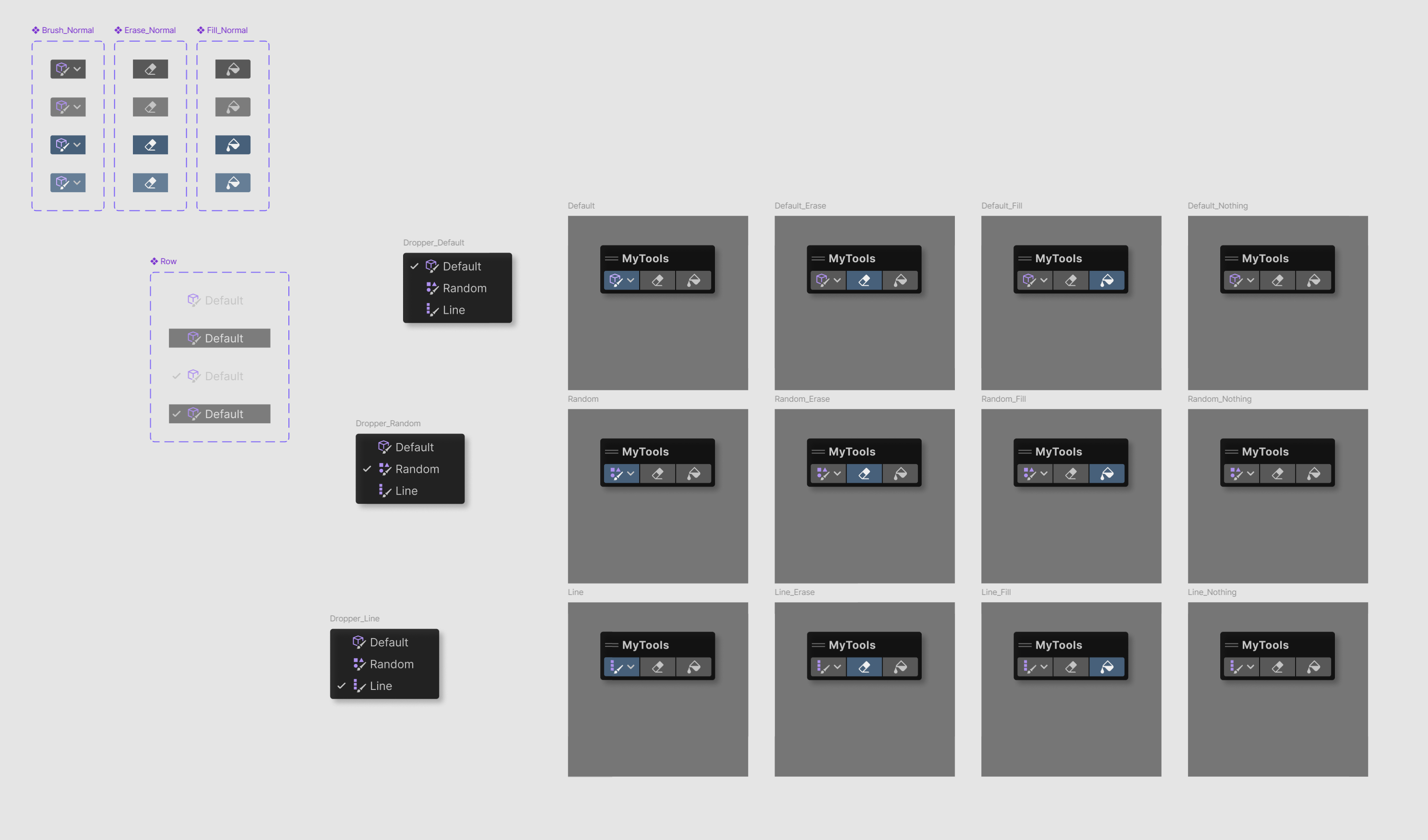 Fly out component design for tooling system